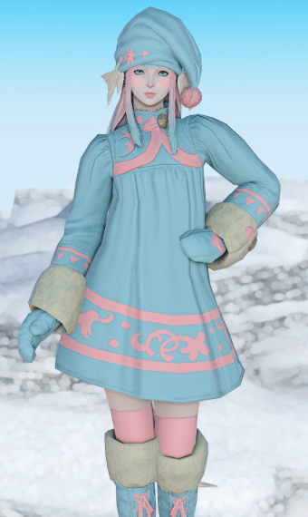 Cotton Candy Smock Neck Dress